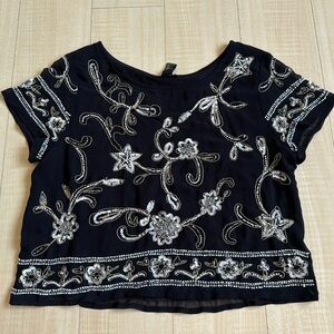 Floral beaded blouse